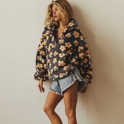 Chloé | Boho-Fleece-Pullover mit Blumenmuster
