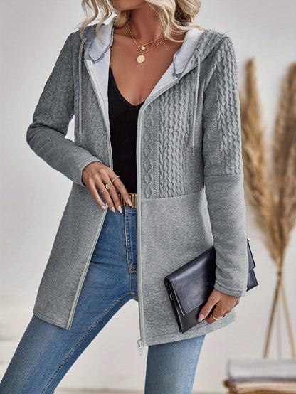 Vespara – Damen Sweatshirt mit Reißverschluss und elegantem Kapuzenpullover