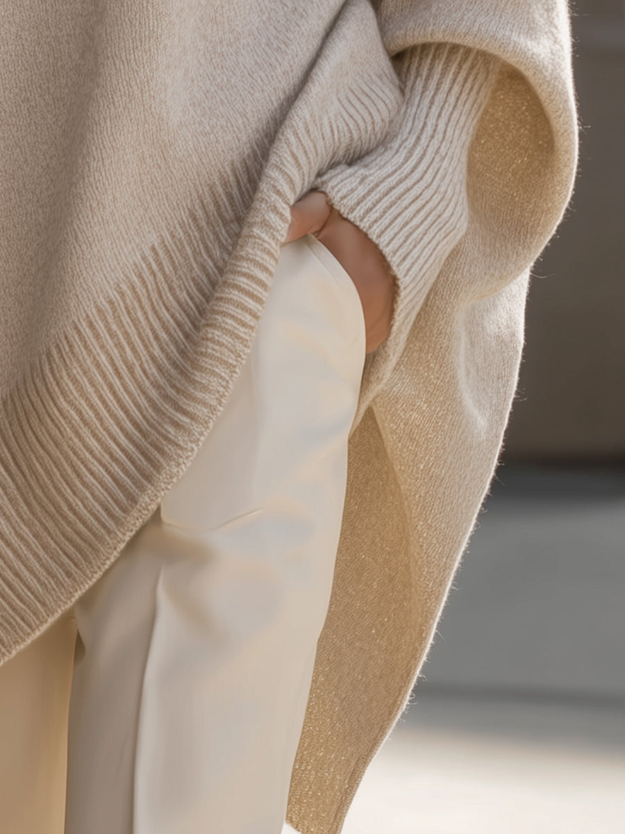 Ellen | Oversize Strick-Poncho-Pullover