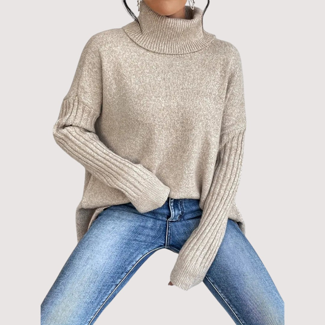 Patricia – Eleganter, langer Rollkragenpullover