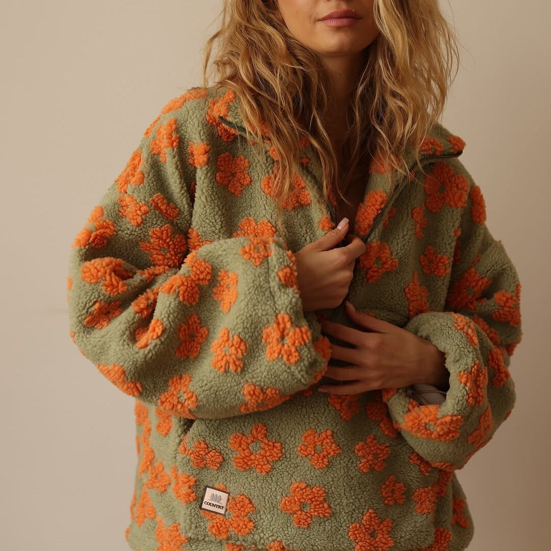 Chloé | Boho-Fleece-Pullover mit Blumenmuster