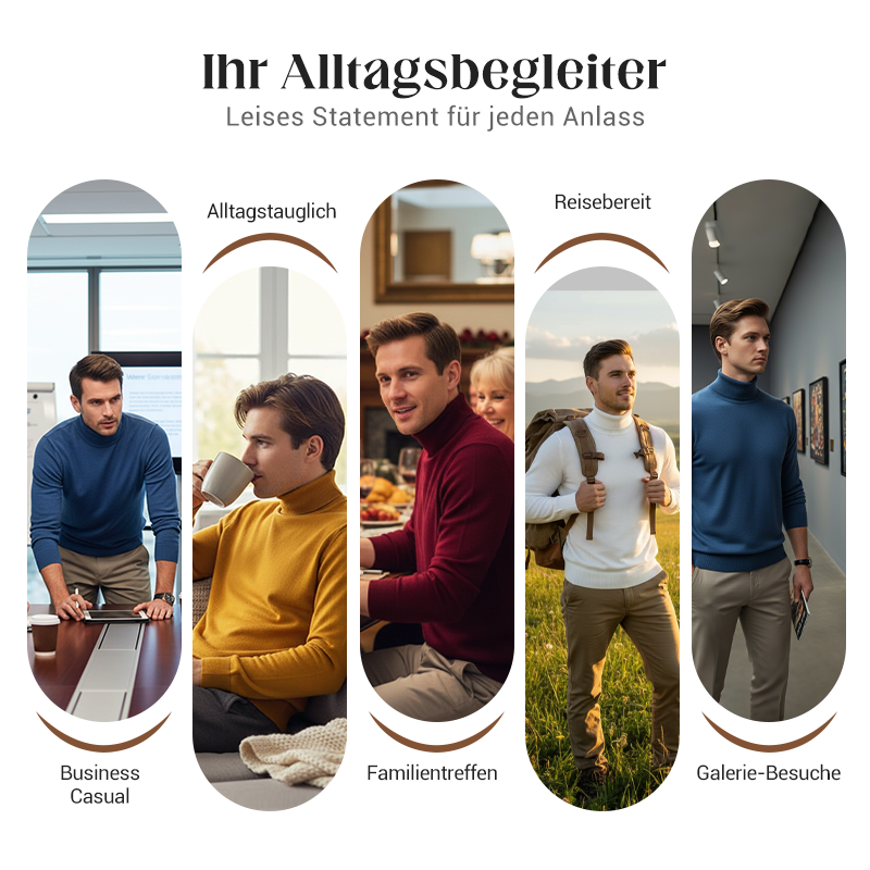Premium Kaschmirpulli Herren Einfarbig
