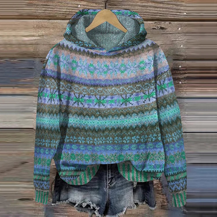 Élise | Retro-Fleece mit ethnischen Motiven