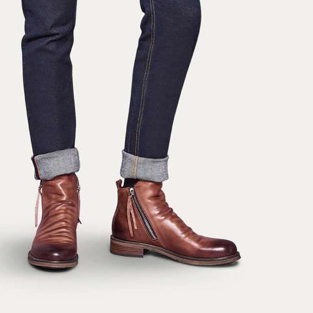 Victor | Komfortable, atmungsaktive Herrenstiefel mit Reißverschluss