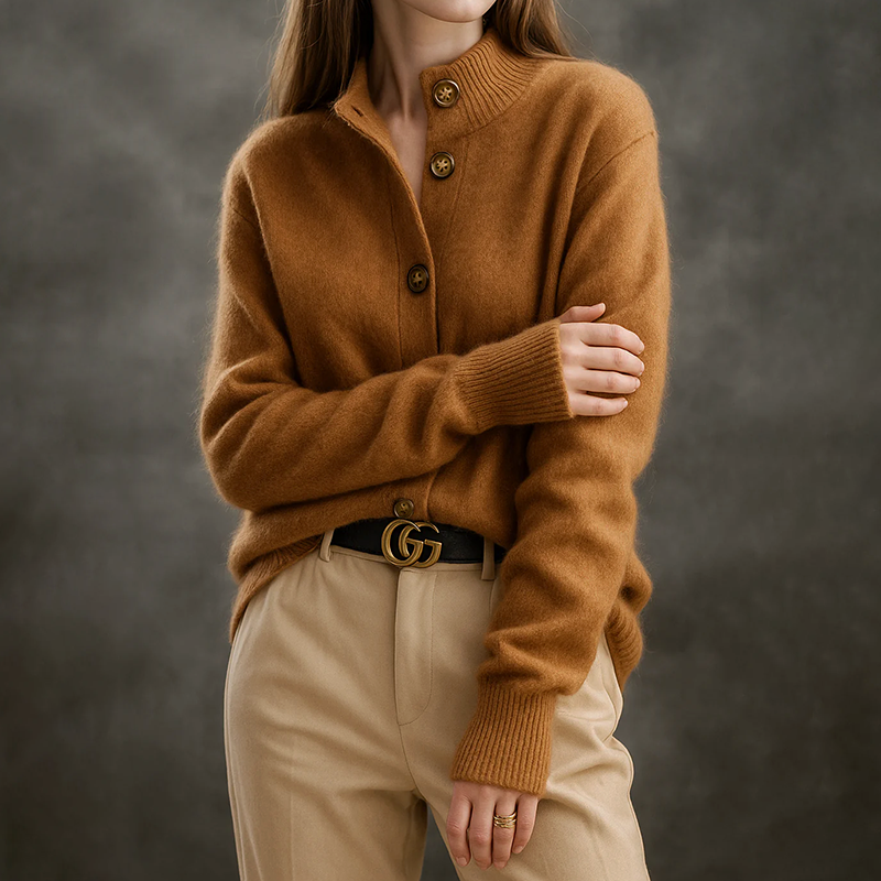 Strickjacke mit Stehkragen für Damen
