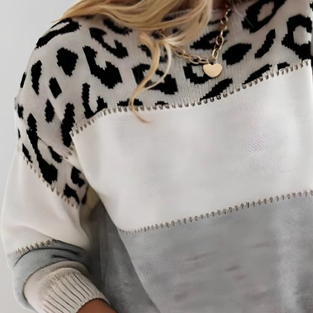 Charlene – Freizeitpullover mit Leopardenmuster