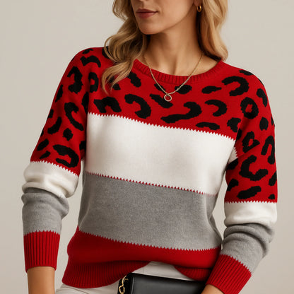 Charlene – Freizeitpullover mit Leopardenmuster