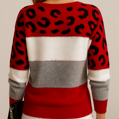 Charlene – Freizeitpullover mit Leopardenmuster