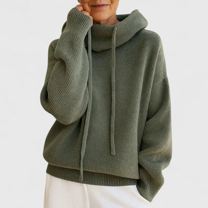 Marie | Cozy Pullover mit hohem Kragen und Kapuze