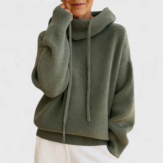 Marie | Cozy Pullover mit hohem Kragen und Kapuze