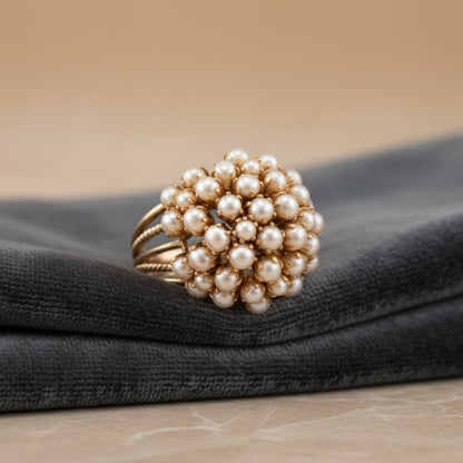 Ring mit eingelegten Perlen