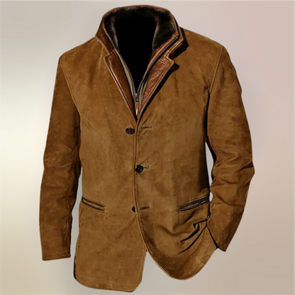 Victor | Vintage-Suede-Jacke mit Lederdetails
