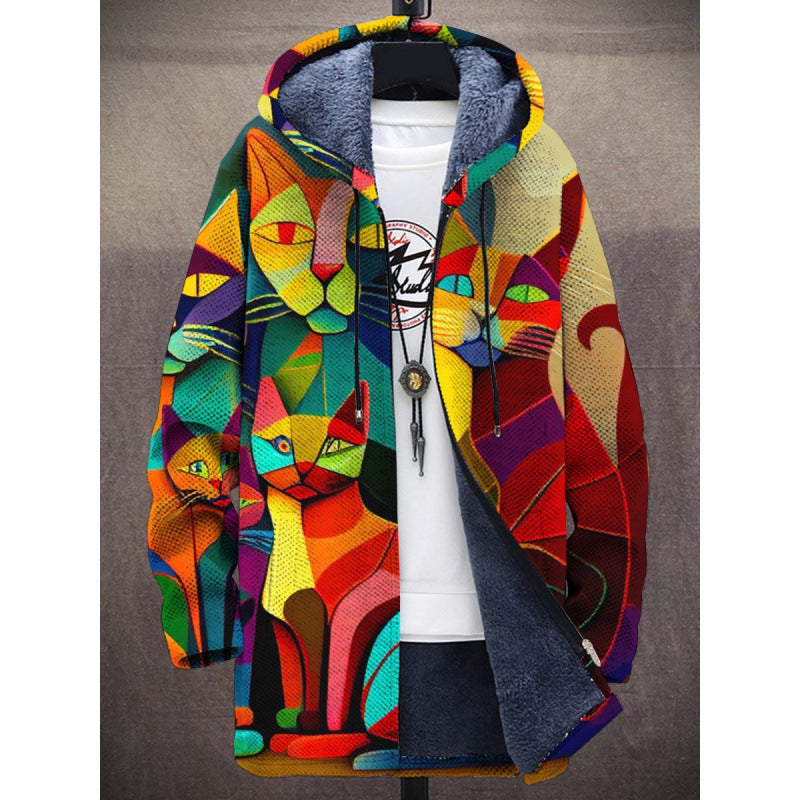 Elandra™ | Luxuriöse kunstinspirierte Kapuzenjacke mit Reißverschluss