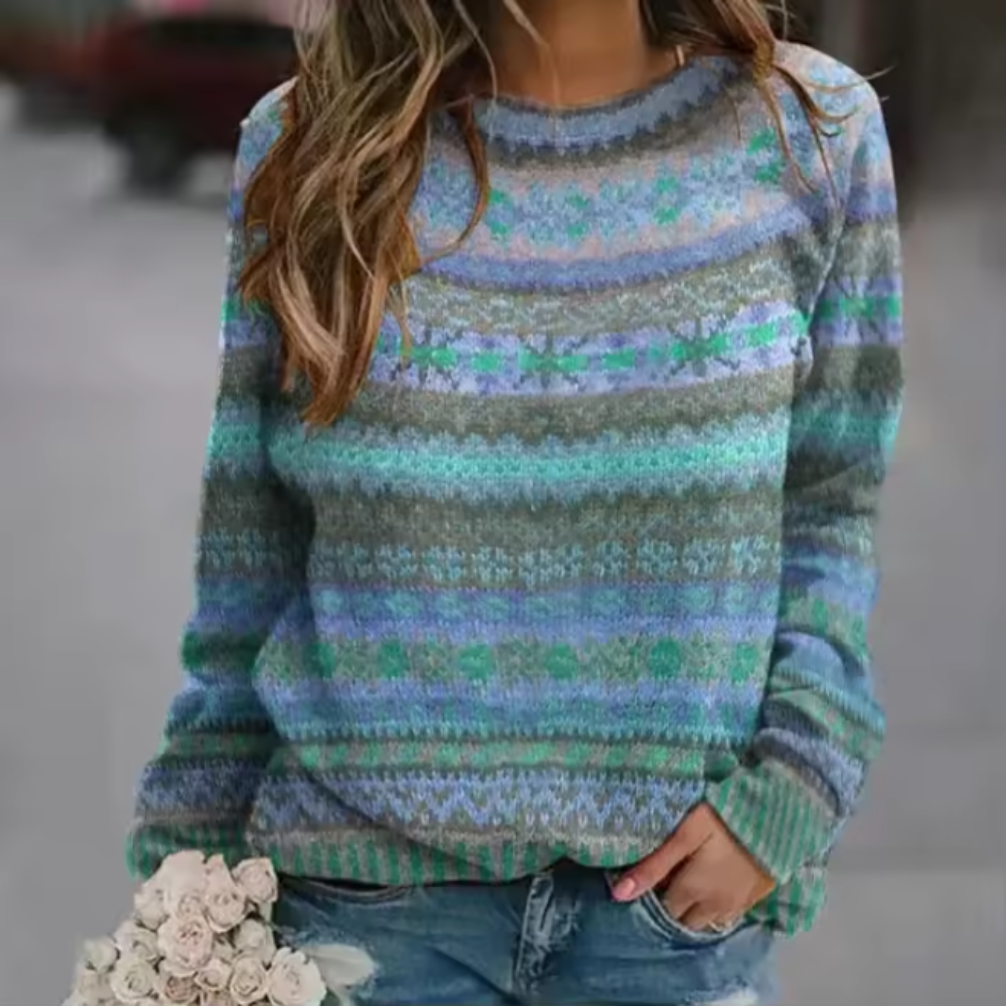 Élise | Retro-Fleece mit ethnischen Motiven
