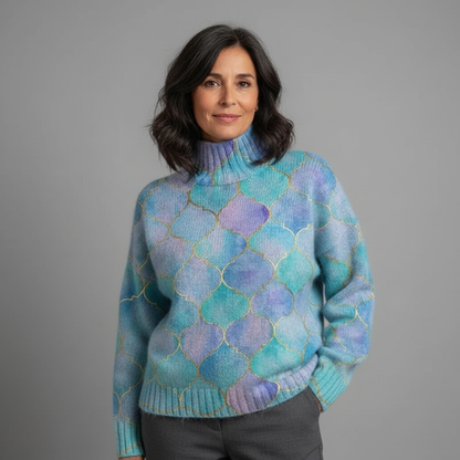 Erica – Pullover Aurora Glow mit goldenen Details