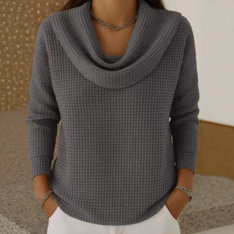 NERI - Weicher Waffel Strickpullover