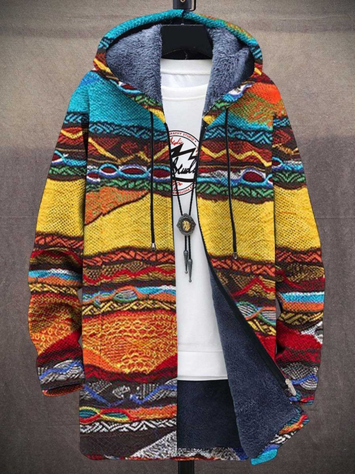 Jindalee™ | Luxuriöse kunstinspirierte Kapuzenjacke mit Reißverschluss