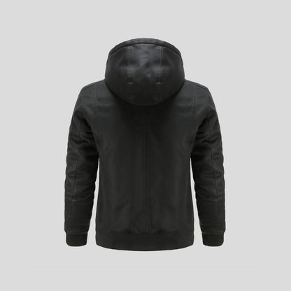 LANCE™|LEDERJACKE MIT KAPUZE