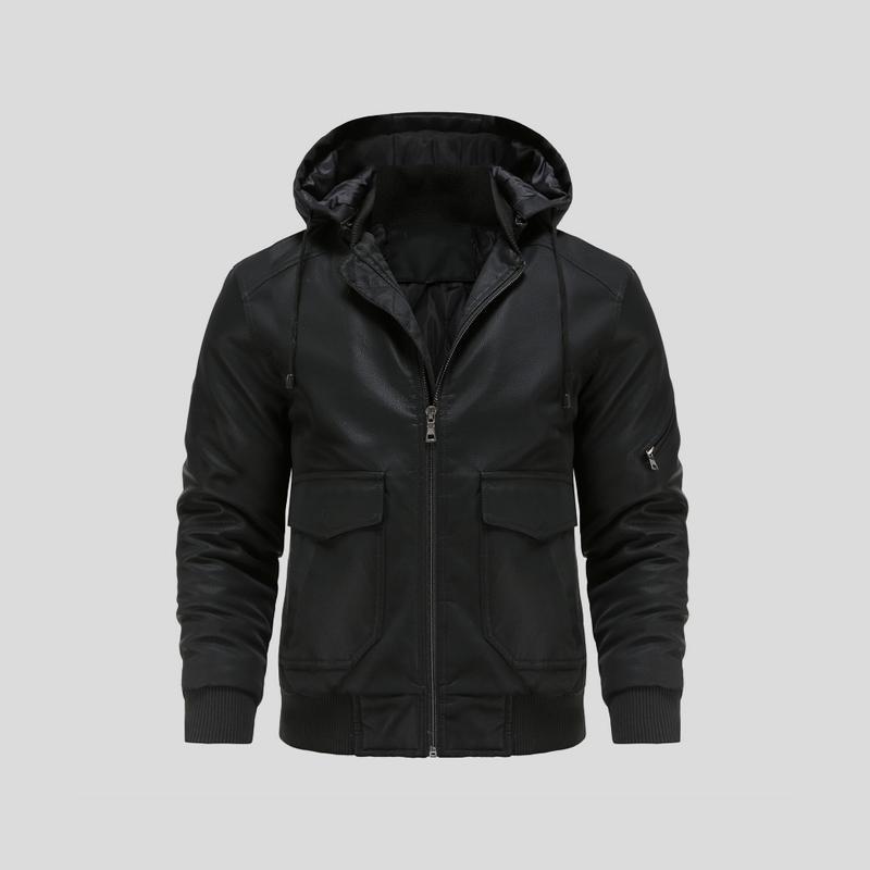 LANCE™|LEDERJACKE MIT KAPUZE