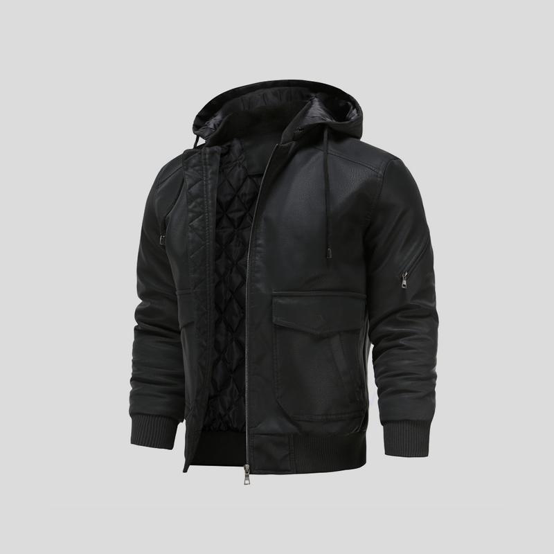 LANCE™|LEDERJACKE MIT KAPUZE