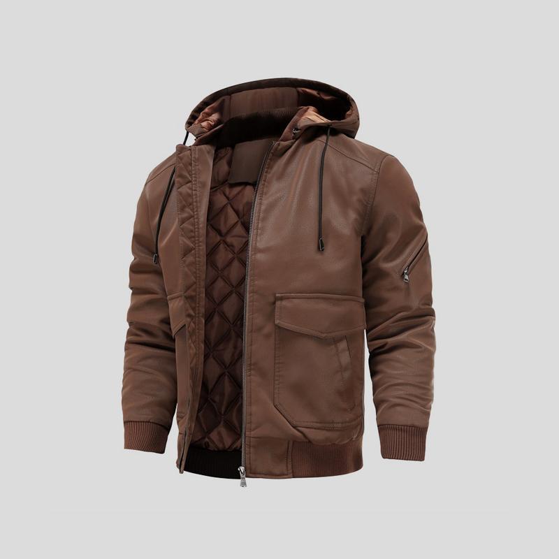 LANCE™|LEDERJACKE MIT KAPUZE