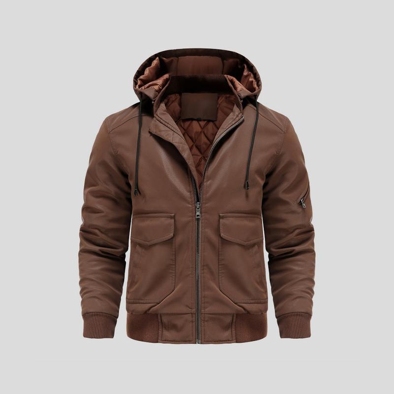 LANCE™|LEDERJACKE MIT KAPUZE