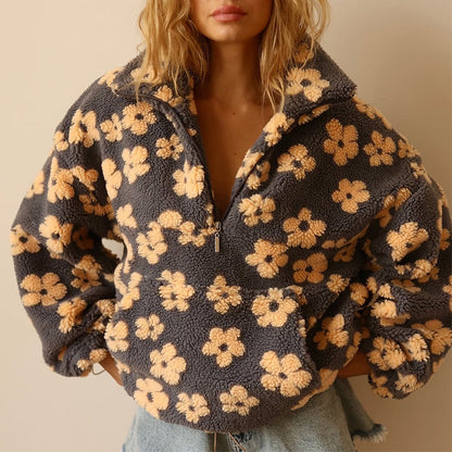 Chloé | Boho-Fleece-Pullover mit Blumenmuster
