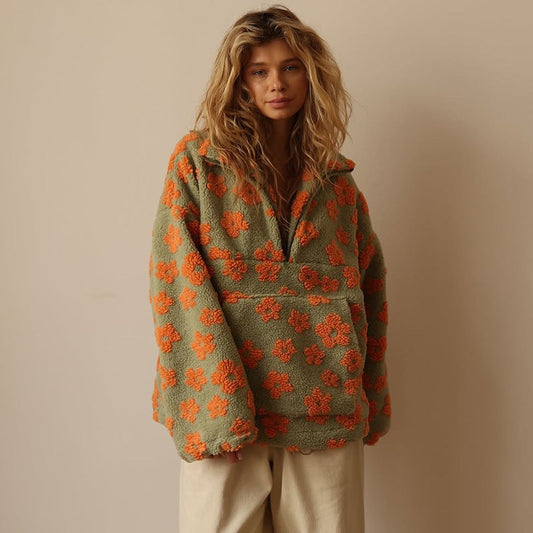 Chloé | Boho-Fleece-Pullover mit Blumenmuster