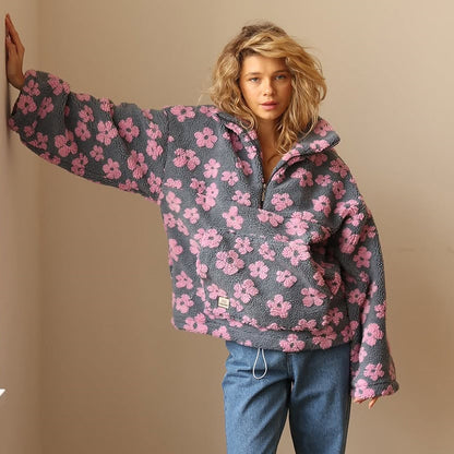 Chloé | Boho-Fleece-Pullover mit Blumenmuster