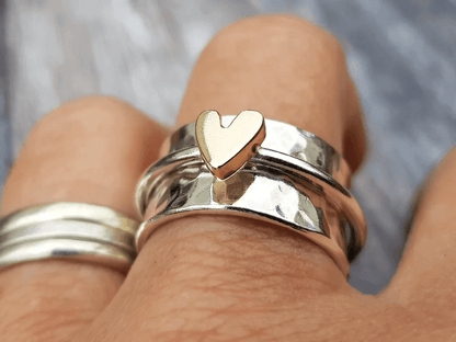 Mely - Silberring Herz vergoldet