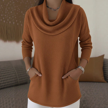 Lia | Weicher Pullover mit Wasserfallkragen