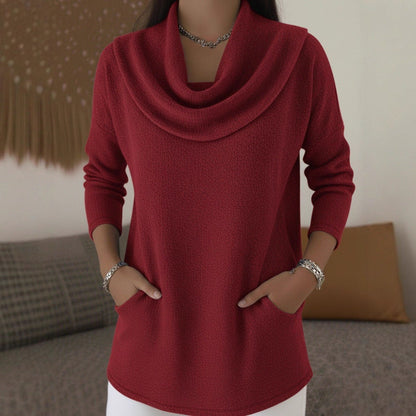 Lia | Weicher Pullover mit Wasserfallkragen