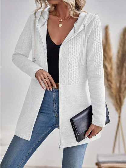 Vespara – Damen Sweatshirt mit Reißverschluss und elegantem Kapuzenpullover
