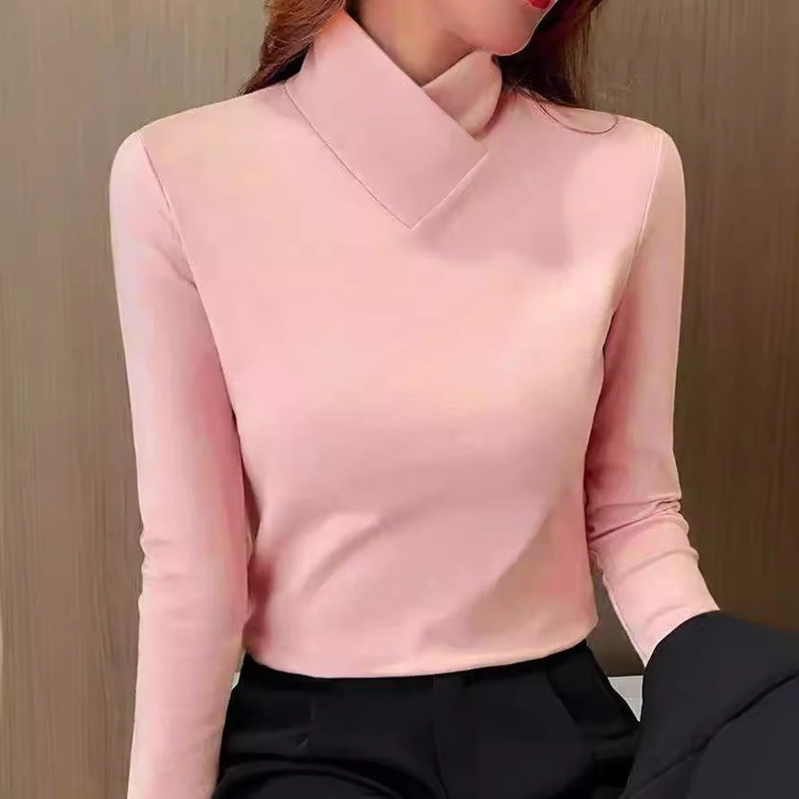 Liora | Chic T-Shirt mit hohem Kragen