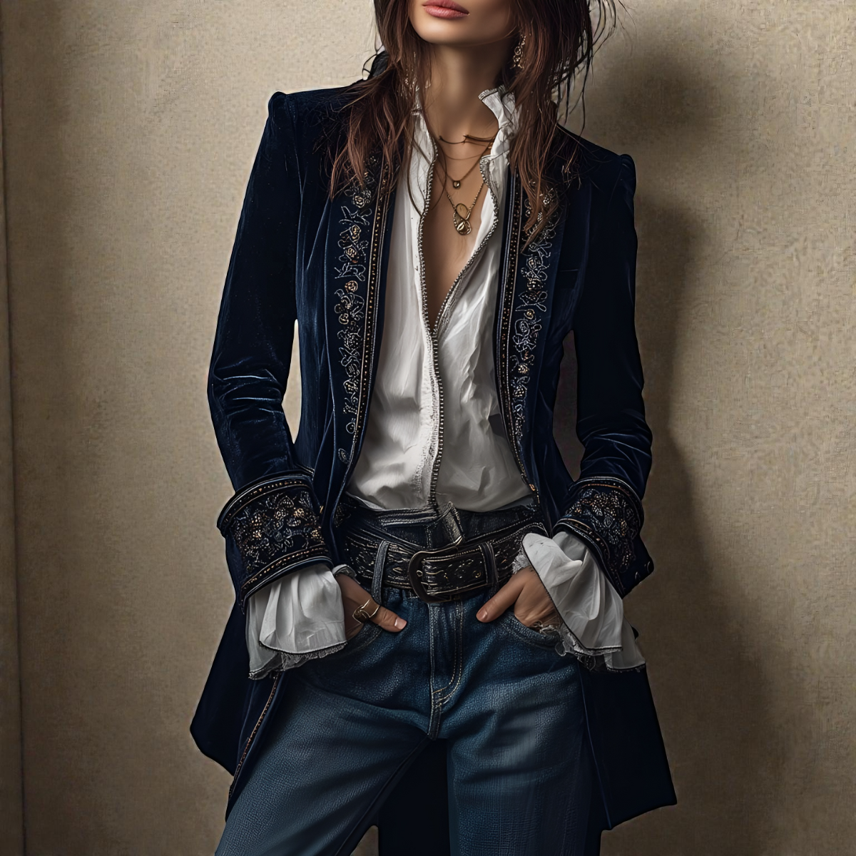 Nuria™ | Elegante Samtjacke