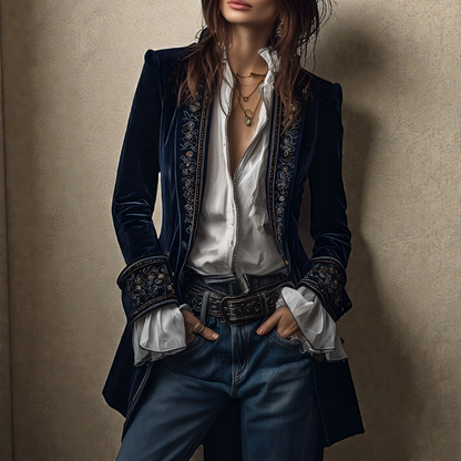Nuria™ | Elegante Samtjacke
