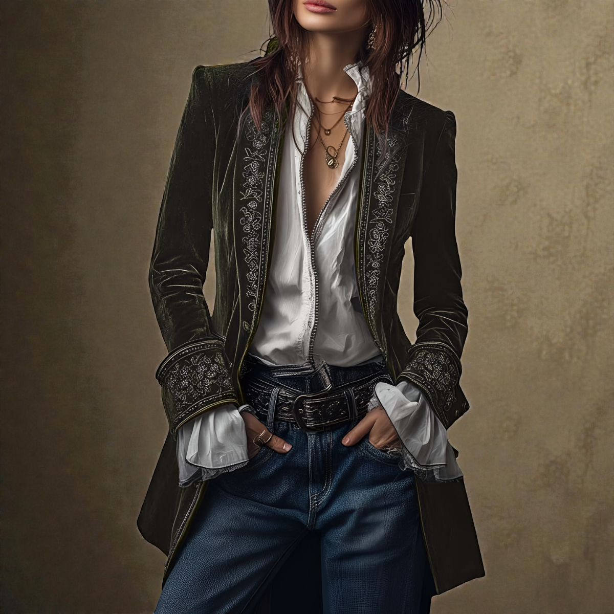 Nuria™ | Elegante Samtjacke