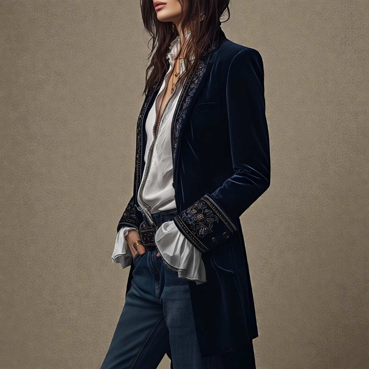 Nuria™ | Elegante Samtjacke