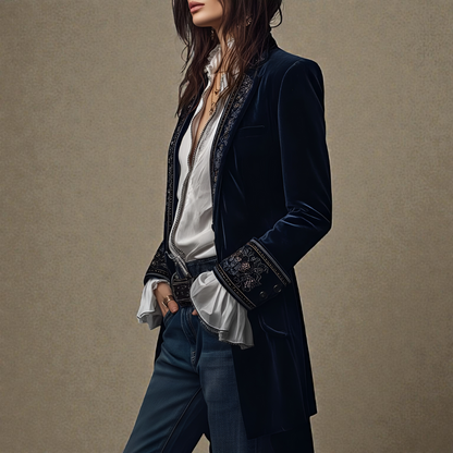 Nuria™ | Elegante Samtjacke