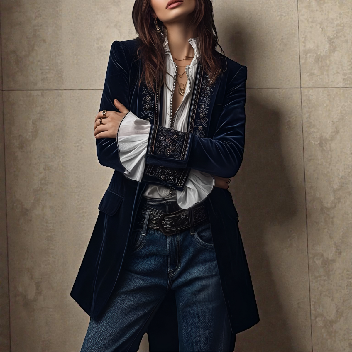 Nuria™ | Elegante Samtjacke