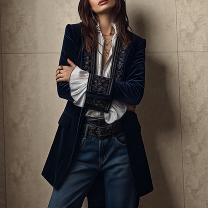 Nuria™ | Elegante Samtjacke