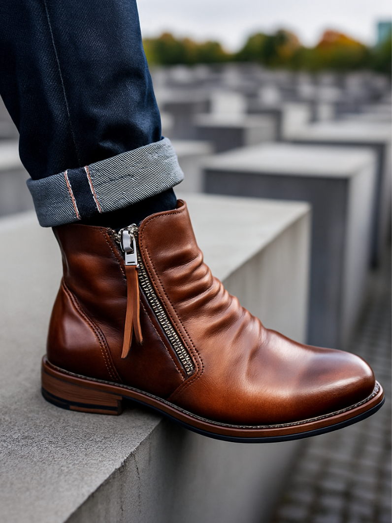 Victor | Komfortable, atmungsaktive Herrenstiefel mit Reißverschluss
