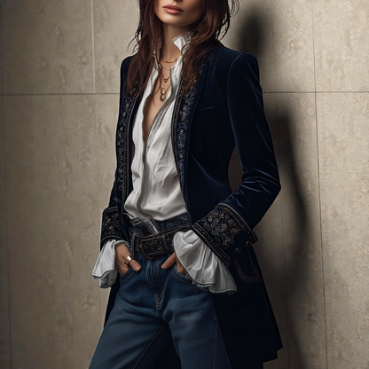 Nuria™ | Elegante Samtjacke