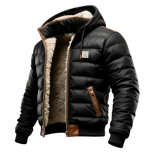 Vanhouten™ | Gefütterte Jacke mit Kapuze und Sherpa-Innenfutter