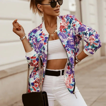 LAYLA - Stilvolle Blumenmuster Jacke mit langen Ärmeln