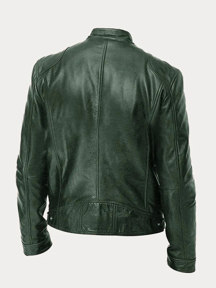 Enzo | Schwarze Lederjacke – klassischer Motorradstil