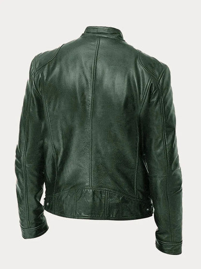 Enzo | Schwarze Lederjacke – klassischer Motorradstil