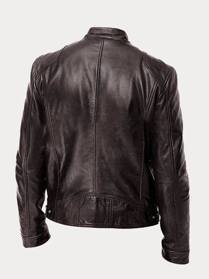 Enzo | Schwarze Lederjacke – klassischer Motorradstil