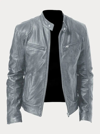 Enzo | Schwarze Lederjacke – klassischer Motorradstil