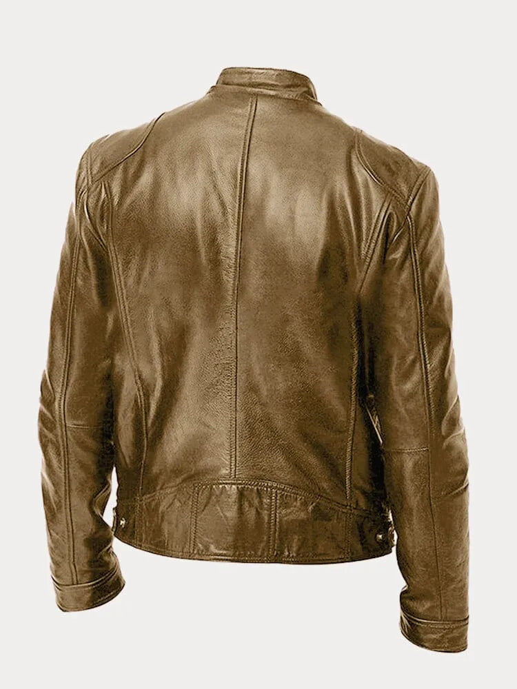 Enzo | Schwarze Lederjacke – klassischer Motorradstil